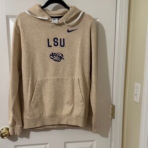 Nike Beige LSU Hoodie with Purple Logo